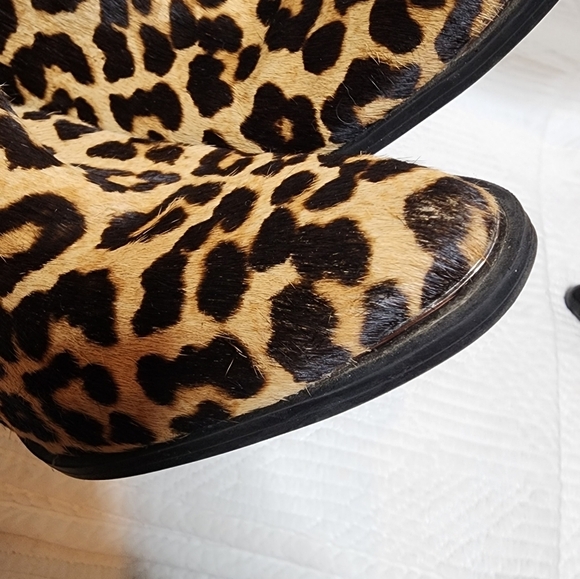 Franco Sarto Bette Leopard Print Leather booties. Size 7.5. - Picture 13 of 16